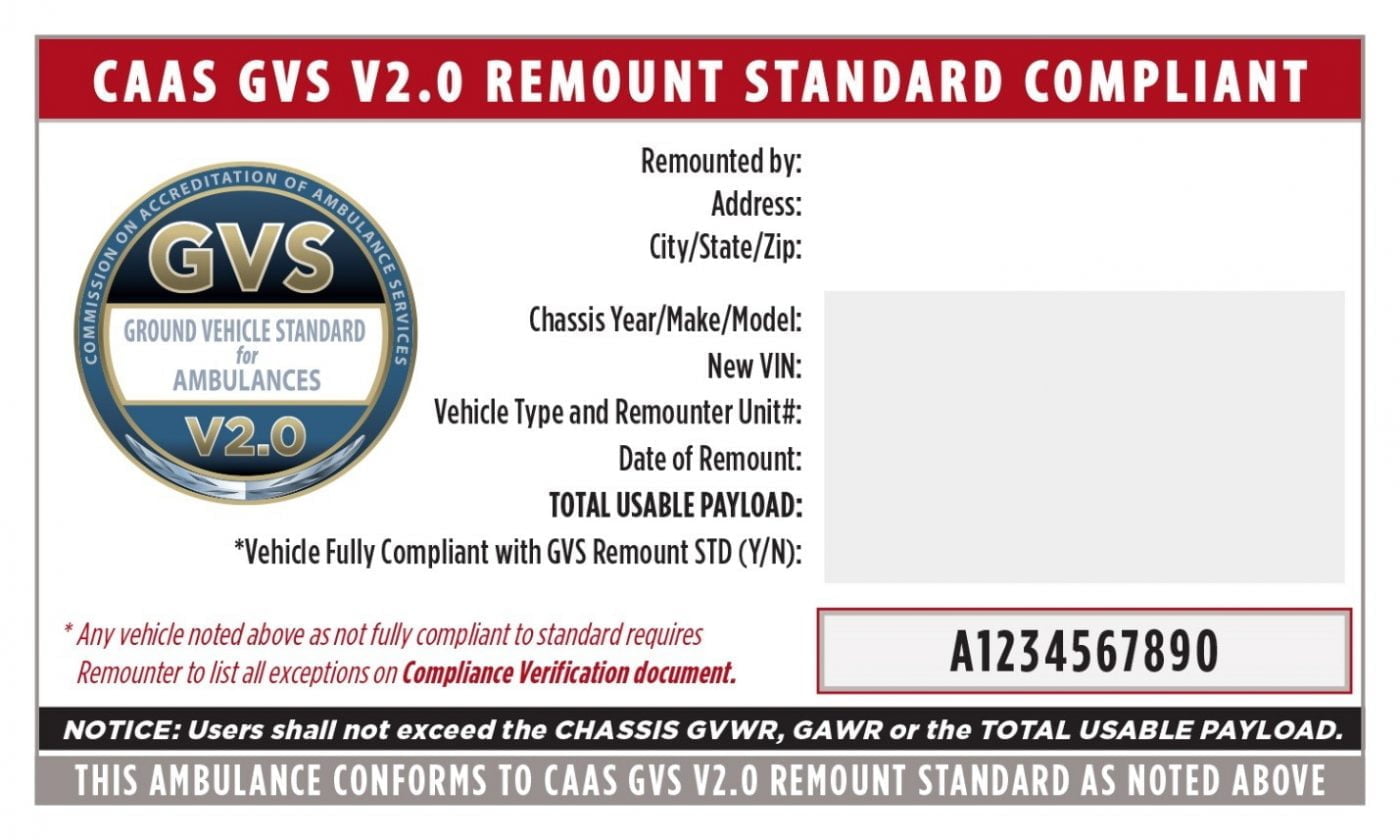 Remounts Defined: CAAS Releases National Standard for Ambulance Remounts