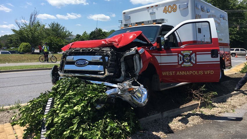 Ambulance Stolen, Crashed in Maryland