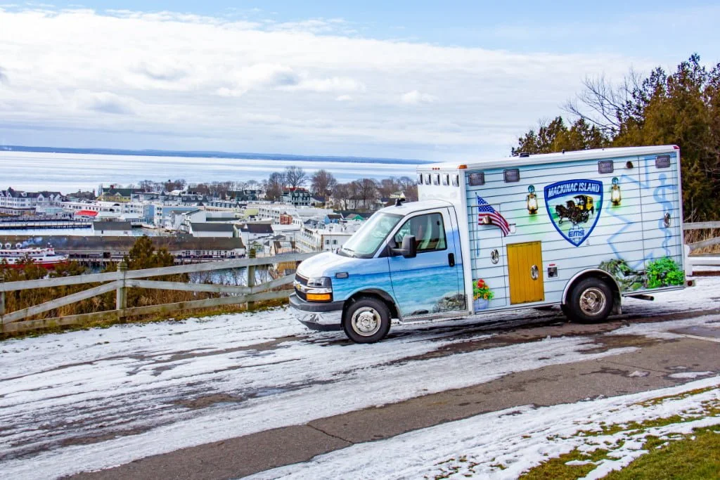 Wheeled Coach built this Citi Medic Type III ambulance on a Chevy G3500 chassis with independent front suspension for Mackinac Island (MI) EMS.