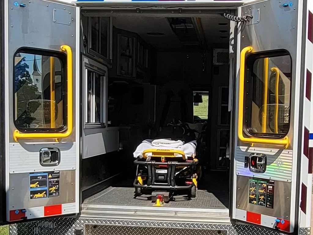 Bay Ambulance's new rig has a Stryker Power-LOAD and Power-Pro XT cot in the patient module.