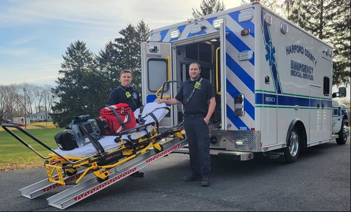 The 2021 International CV 5500 Wheeled Coach is the fifth county-owned ambulance in its fleet.