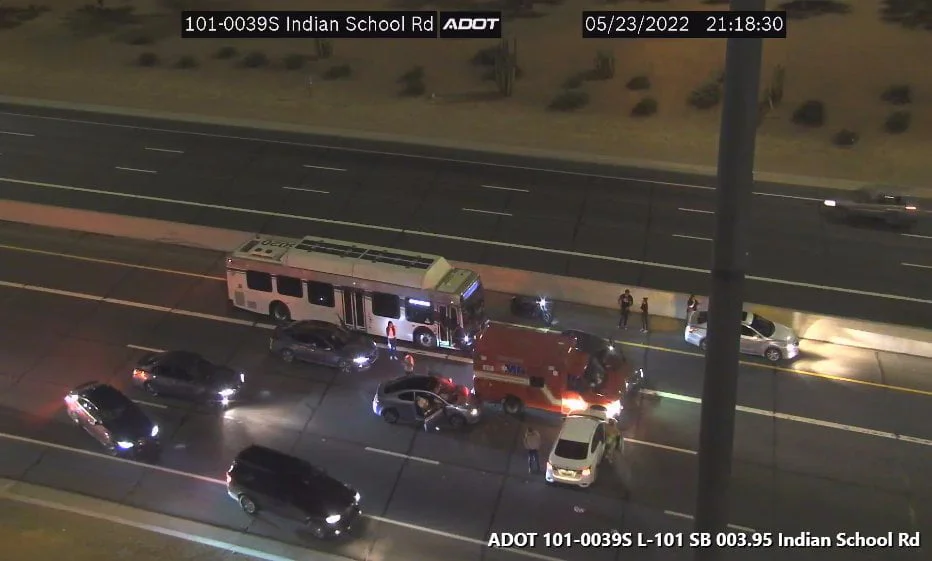 Ambulance Involved in Four-Vehicle Crash in AZ