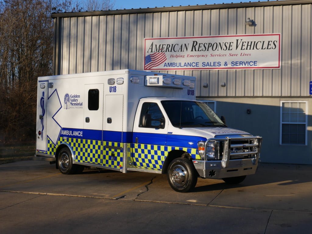 Golden Valley (MO) Memorial Healthcare had American Emergency Vehicles build this Traumahawk Ford E-450 Type 3 custom ambulance. 