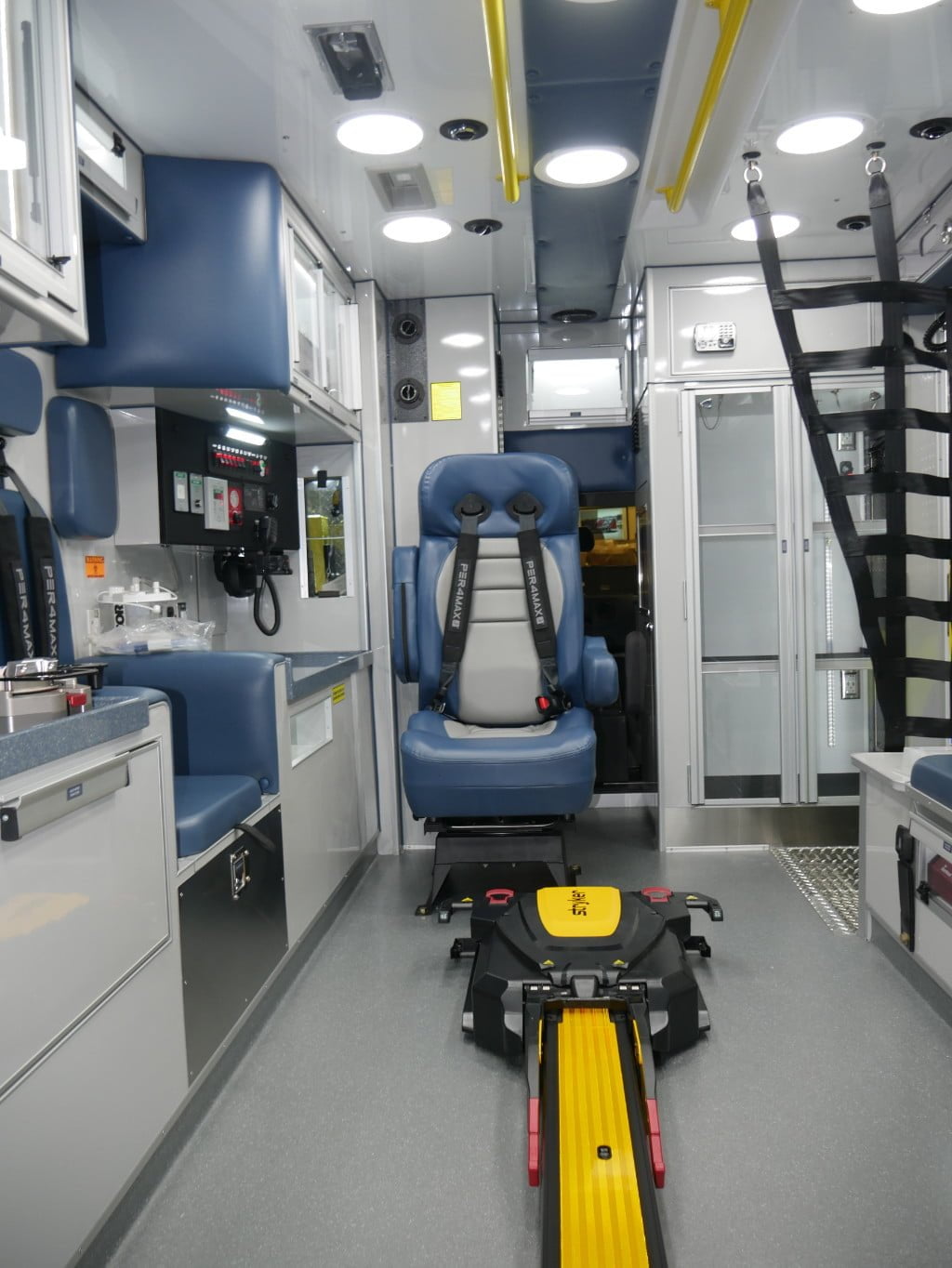 The interior of the Type 3 is set up to carry a Stryker PowerLOAD system and a PowerPRO cot.