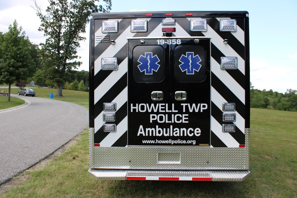 The black and white color scheme on the Howell Township ambulance gives the rig a distinctive look.