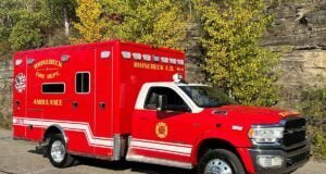 Horton Emergency Vehicles built this Type 1 ambulance on a 4WD Ram 5500 chassis for Rhinebeck (NY) Fire Department.
