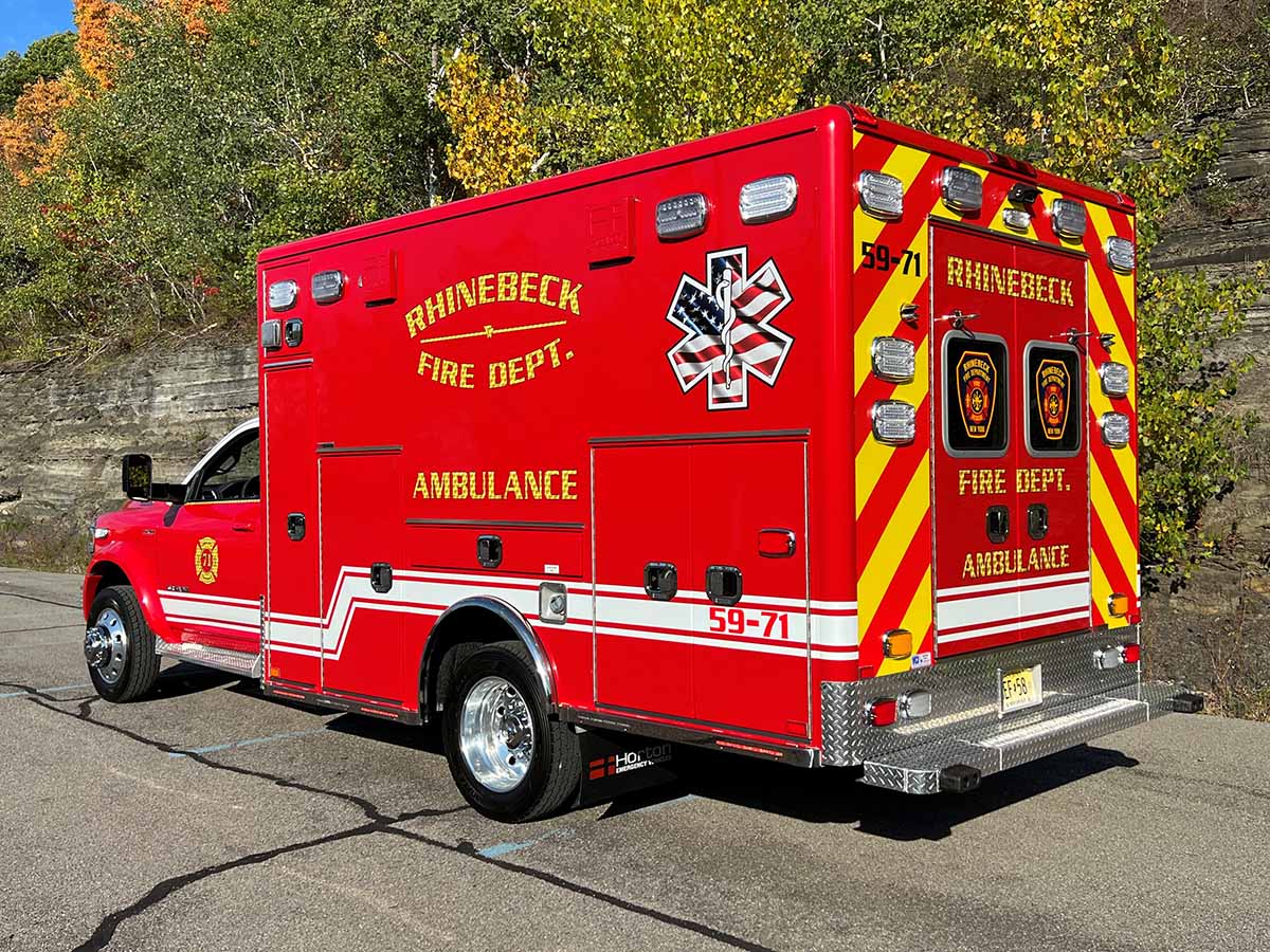 Rhinebeck's new ambulance has Horton's Vi-Tech Body Mounting System, and a Liquid Spring rear suspension.