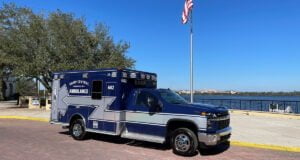 Wheeled Coach built this Type 1 ambulance for KAMP (WV) Central Ambulance Service Inc. on a Chevrolet 3500 4x4 chassis with a 153-inch long patient module.