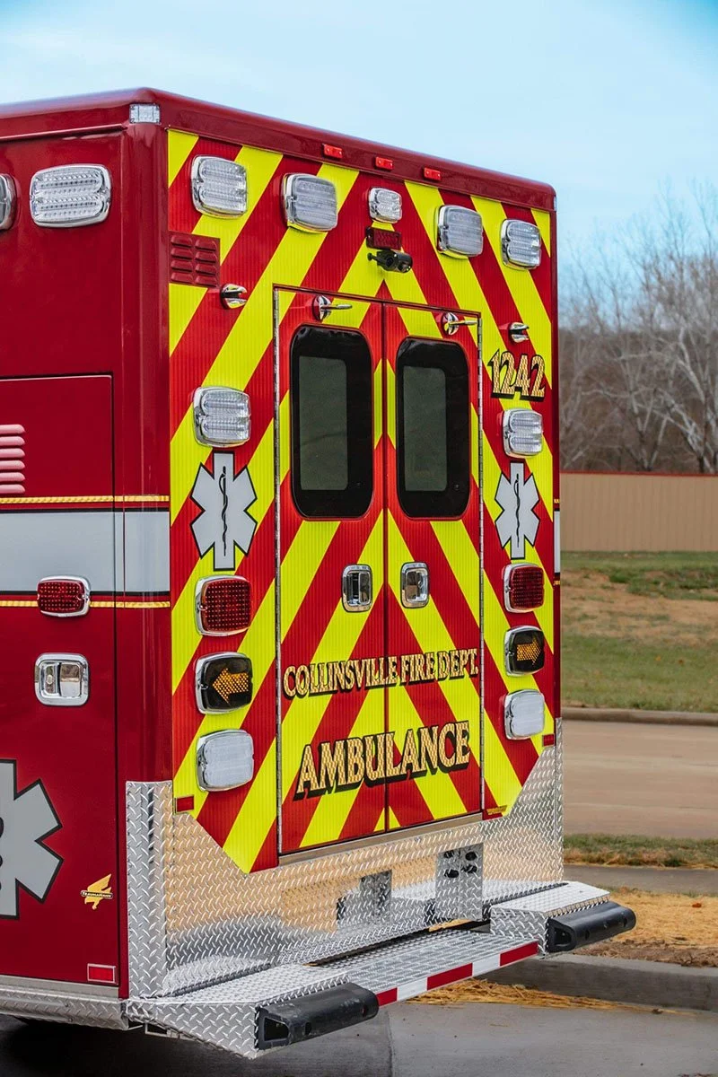 Lighting on the AEV Collinsville rig includes Whelen LED warning lighting and Whelen LED scene lights.