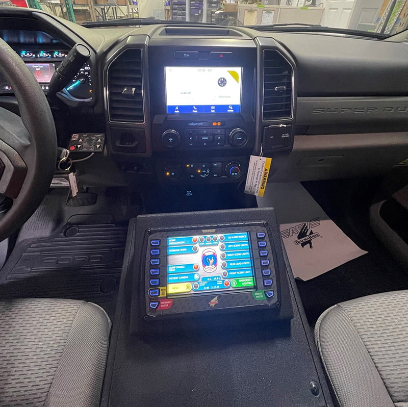 The cab in one of the new Sedgwick County AEV Type 1 ambulances. (Photo 6 courtesy of American Response Vehicles.)