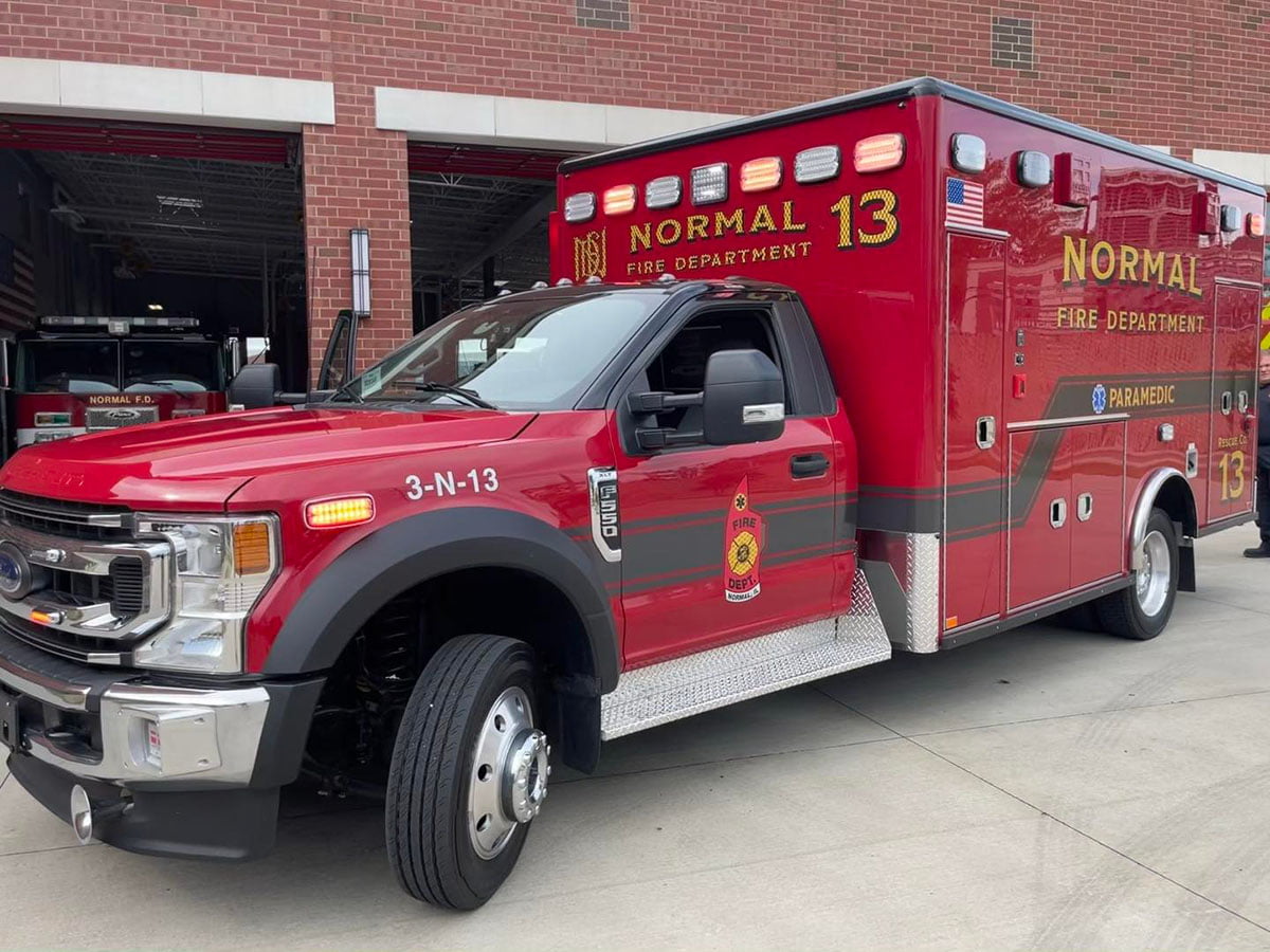 Horton Emergency Vehicles built this Type 1 ambulance with a 173-inch patient box for Normal (IL) Fire Department.