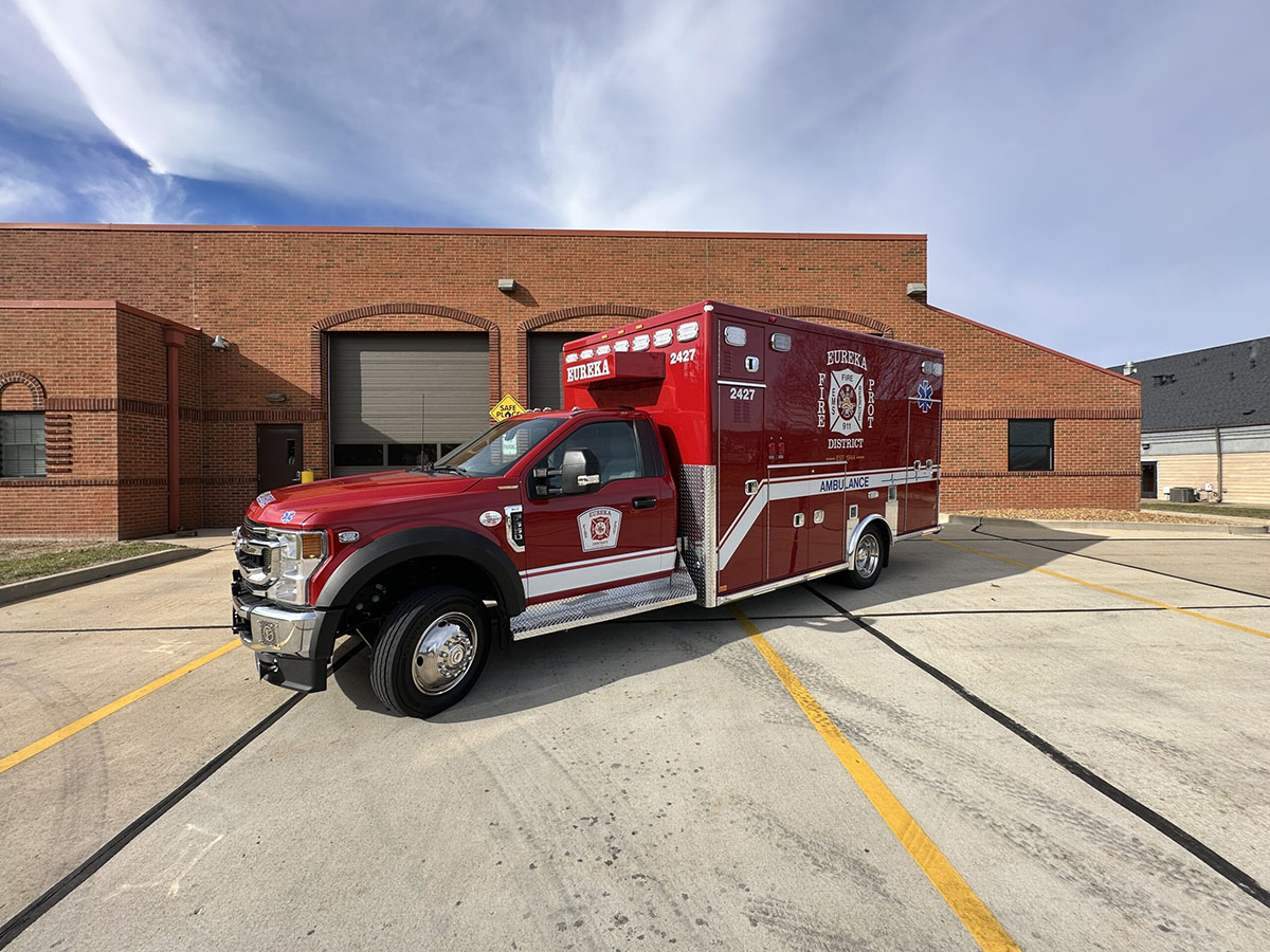 American Emergency Vehicles built this Type 1 Traumahawk ambulance on a Ford F-550 chassis.