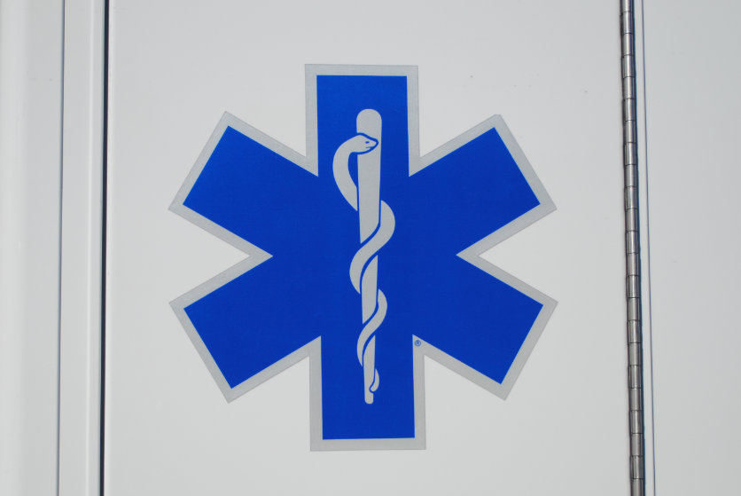 The photo shows the Star of Life.