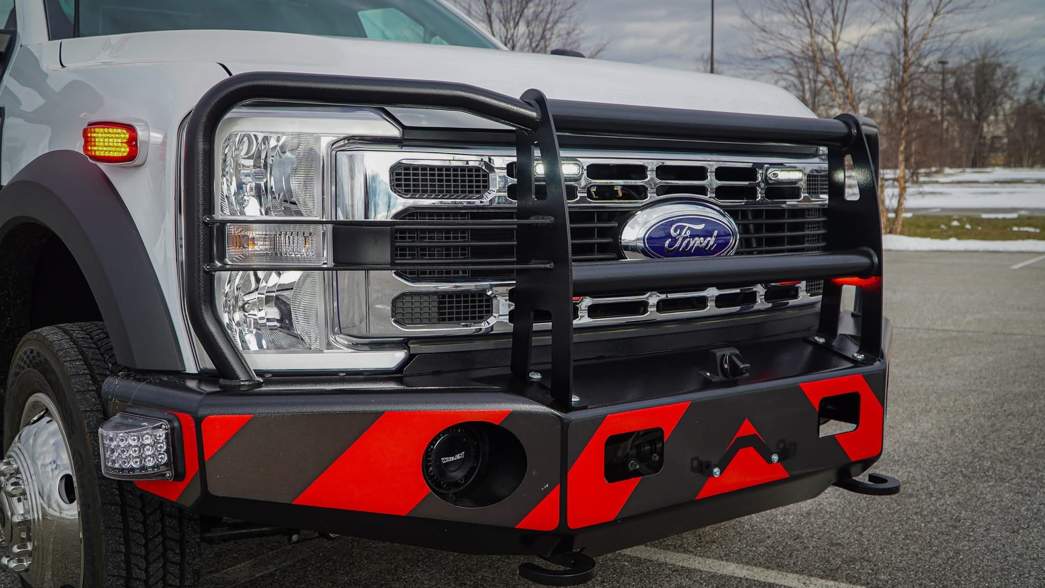 Both rigs have Buckstop Classic front bumper.