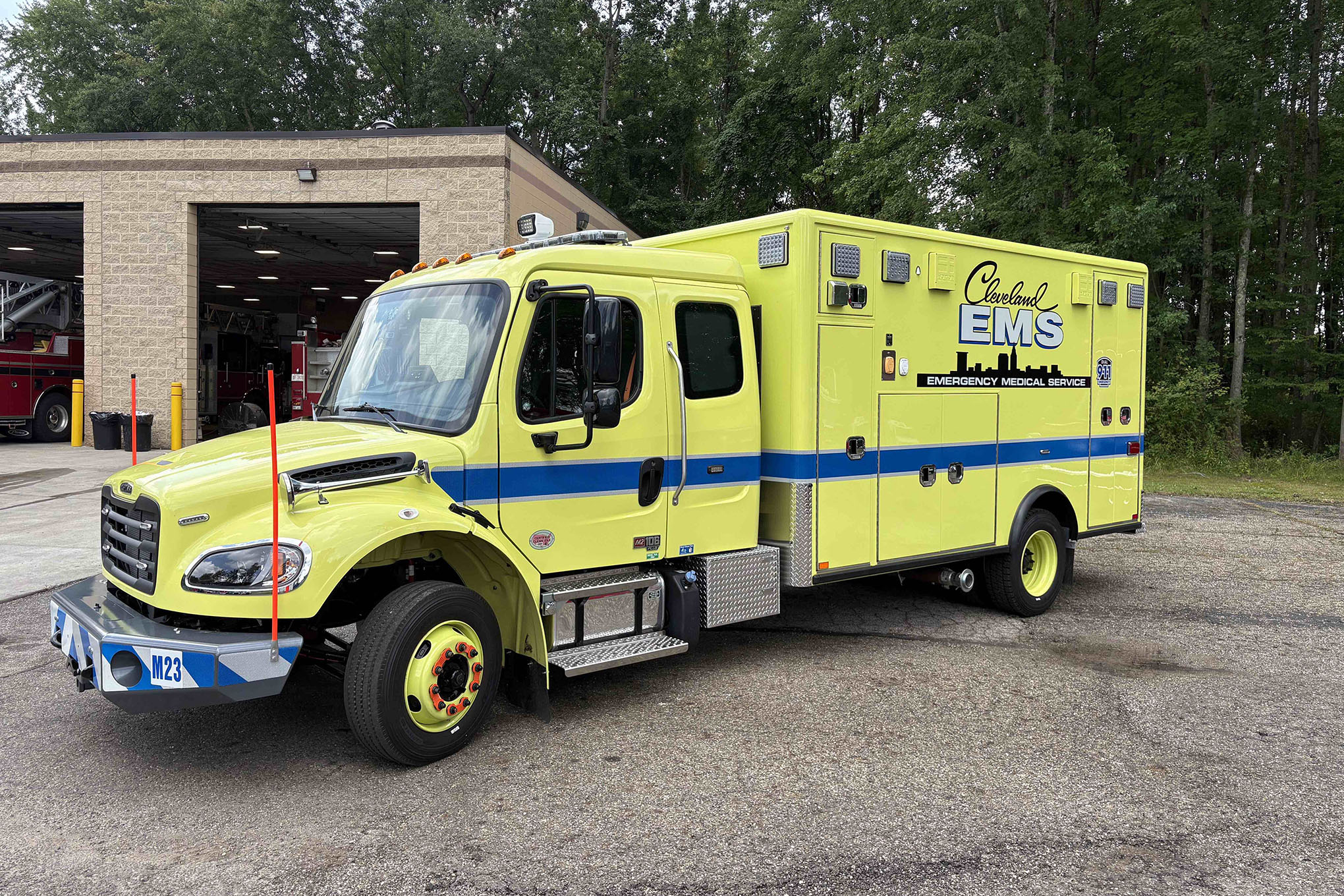 Horton Emergency Vehicles built this Type 1 ambulance on a Freightliner M2 106 Plus extended cab and chassis for Cleveland (OH) EMS.